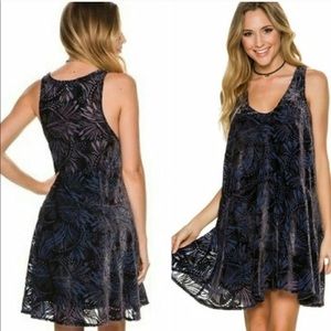 💙Free People Blue Velvet Ellie Burn Out Dress NWT